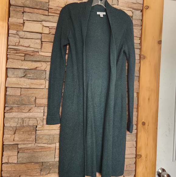 FOREST GREEN LONG CARDI XS/S - Picture 1 of 4